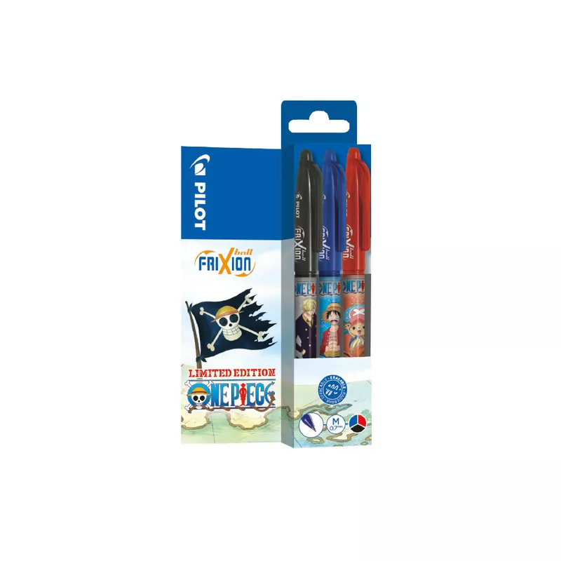 Tintenroller FriXion Ball One Piece, 0,7mm, 3 Stück, sortiert PILOT BL-FR7OP-B/L-E/SW-FL-Y-BT