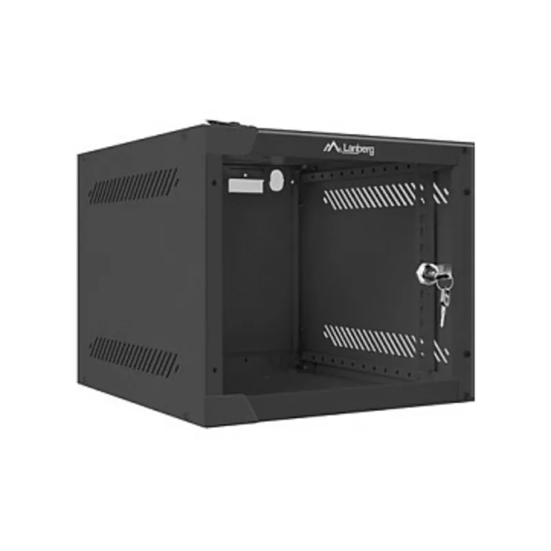 10 4U 280x310 Wandgehäuse Glastür (FlatPack) sw