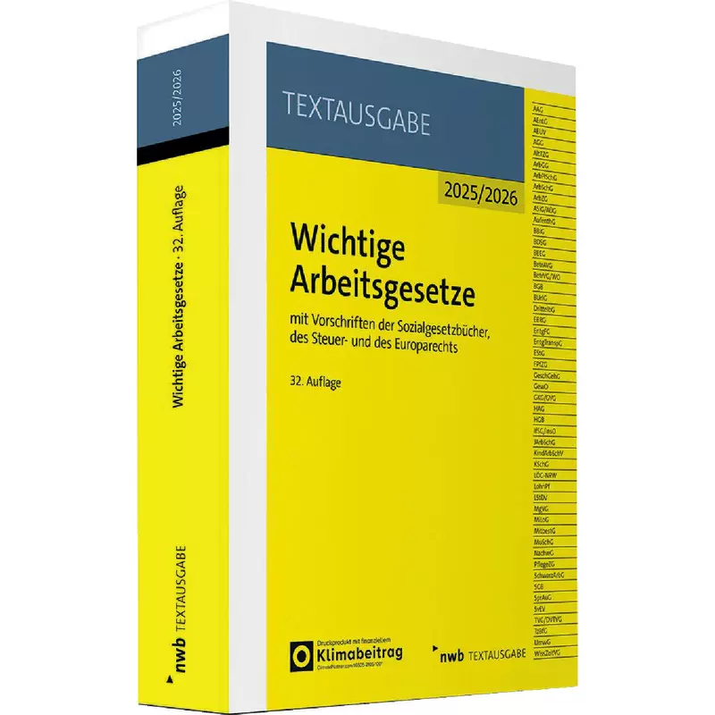 Wichtige Arbeitsgesetze