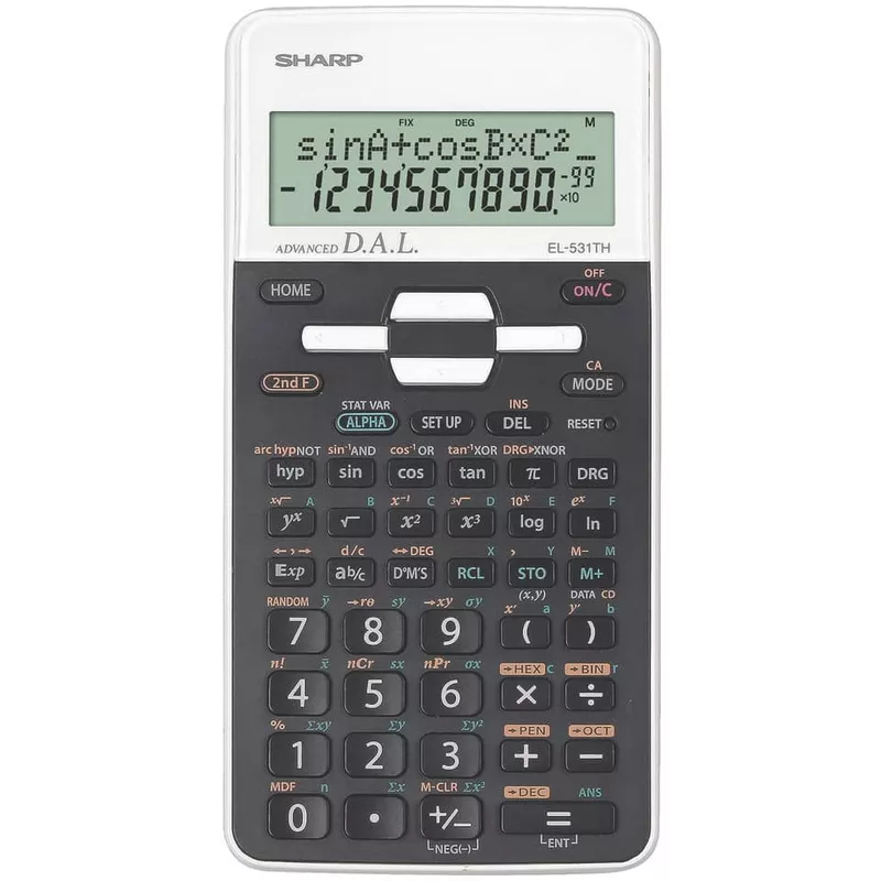 Schulrechner, 12-stellig, schwarz/weiß SHARP SH-EL531THWH