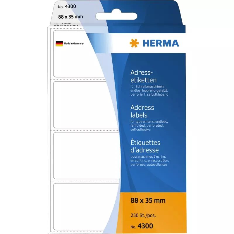 HERMA Adressetiketten 4300, B x H: 88 x 35 mm, 250 Stück