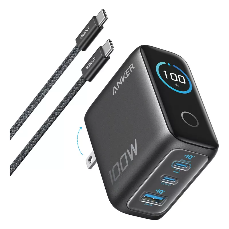 ANKER Charger 100W inkl. Display 2x USB-C 1x USB-A grey | L10106063