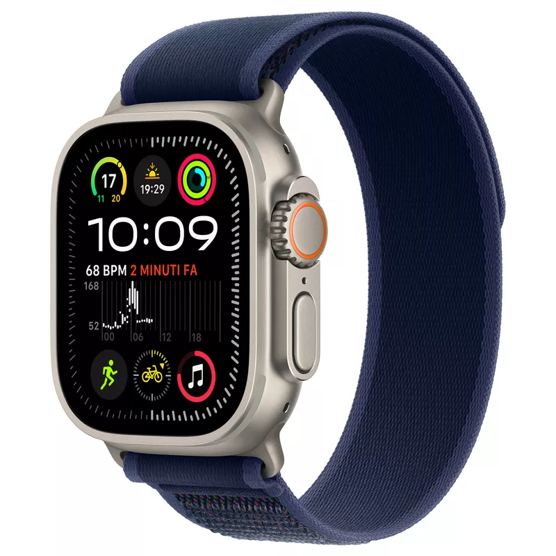APPLE Watch Ultra 2 GPS + Cellular 49mm Natural Titanium Case with Blue Trail Loop - S/M