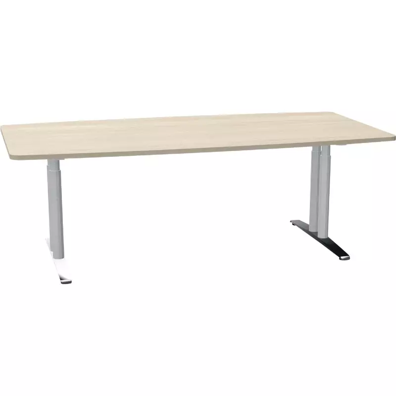 FM Besprechungstisch Tonneau 2 2200 x 1000/1100 mm (BxT), höhenverstellbar, Akazie hell