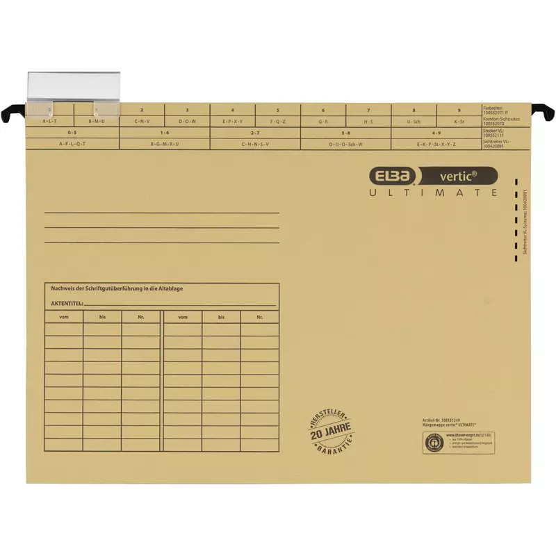 Elba Hängemappe ULTIMATE A4 Karton naturbraun