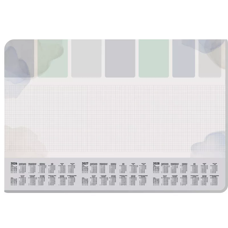 sigel Papier Schreibunterlage Pastel Planner H6312, ca. A2, mit 3-Jahres-Kalender 2026/ 2027/ 2028