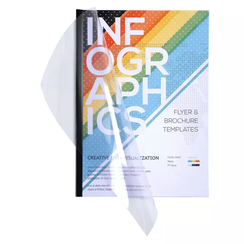 100er Packung Einbanddeckel aus PVC 300µ, für DIN A4 - Kristall