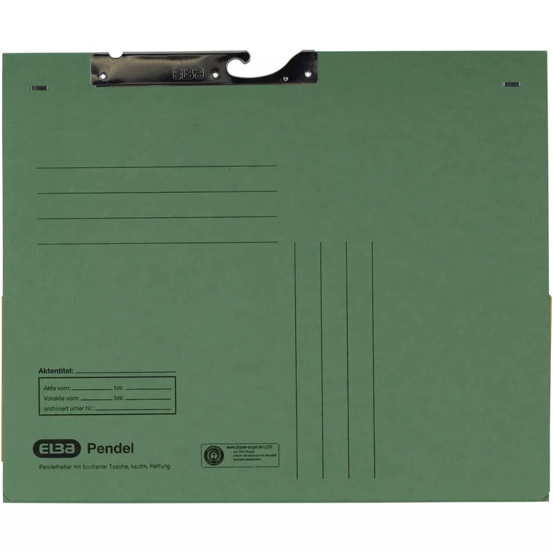 Elba Pendelhefter DIN A4 Dehntasche 320g Karton gn