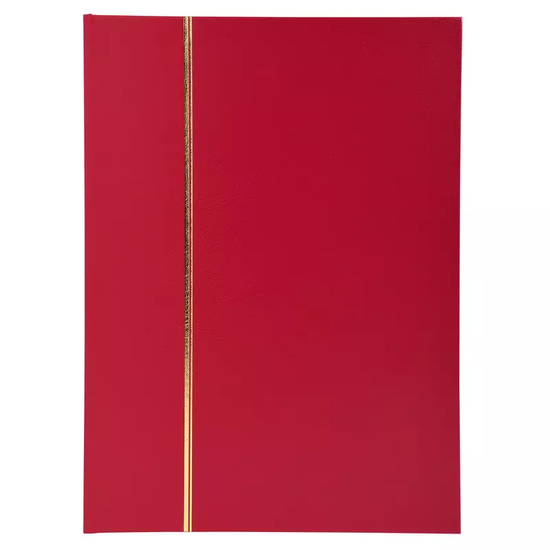 Briefmarken Einsteckalbum aus Halbleder, 32 Seiten, 22,5x30,5cm - Rot