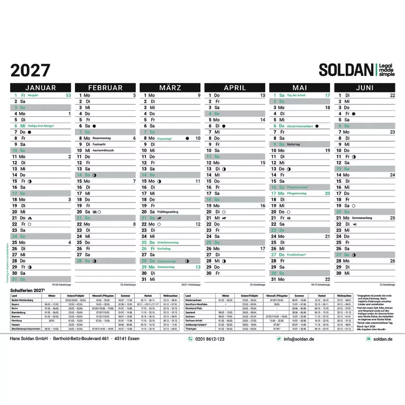 SoldanPlus Tafelkalender 2027