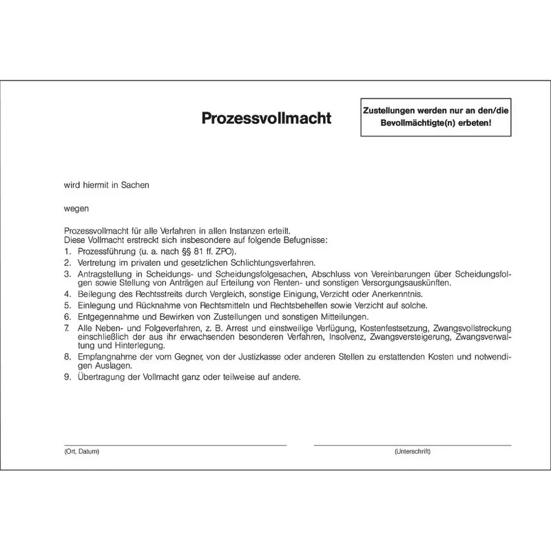 SoldanPlus Zivilprozessvollmacht