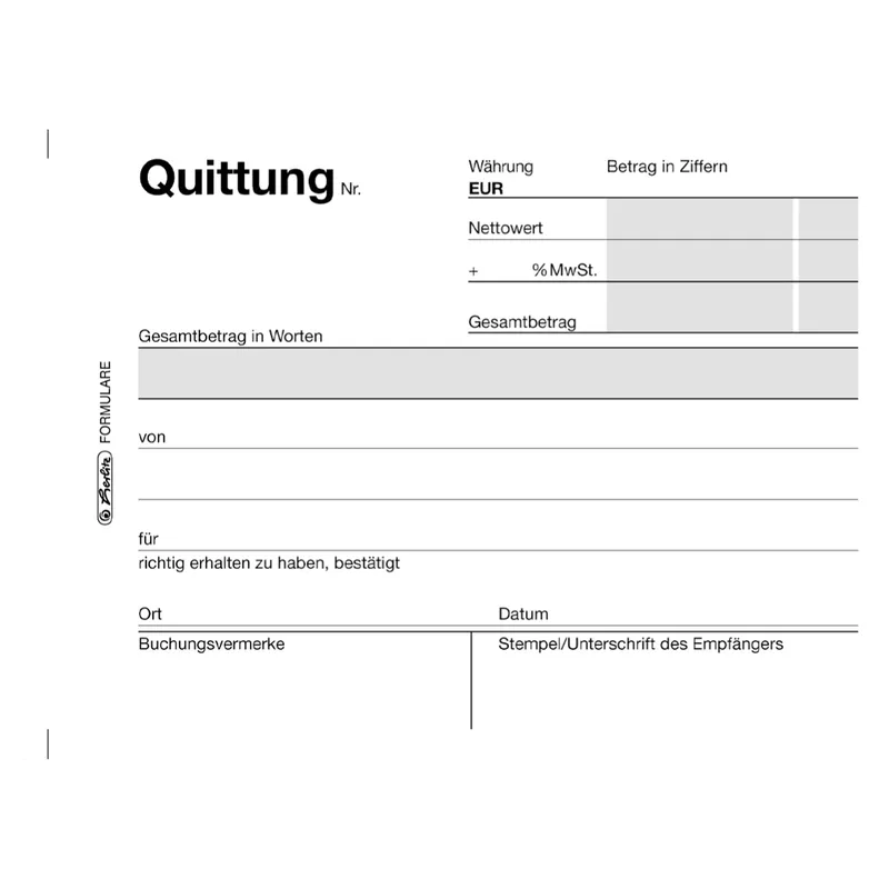 Herlitz Quittungsblock 403, A6 quer, 2 x 50 Blatt (4 Stück, DIN A6 Herlitz Quittungsblock 403, A6 quer, 2 x 50 Blatt (4 Stück, DIN A6