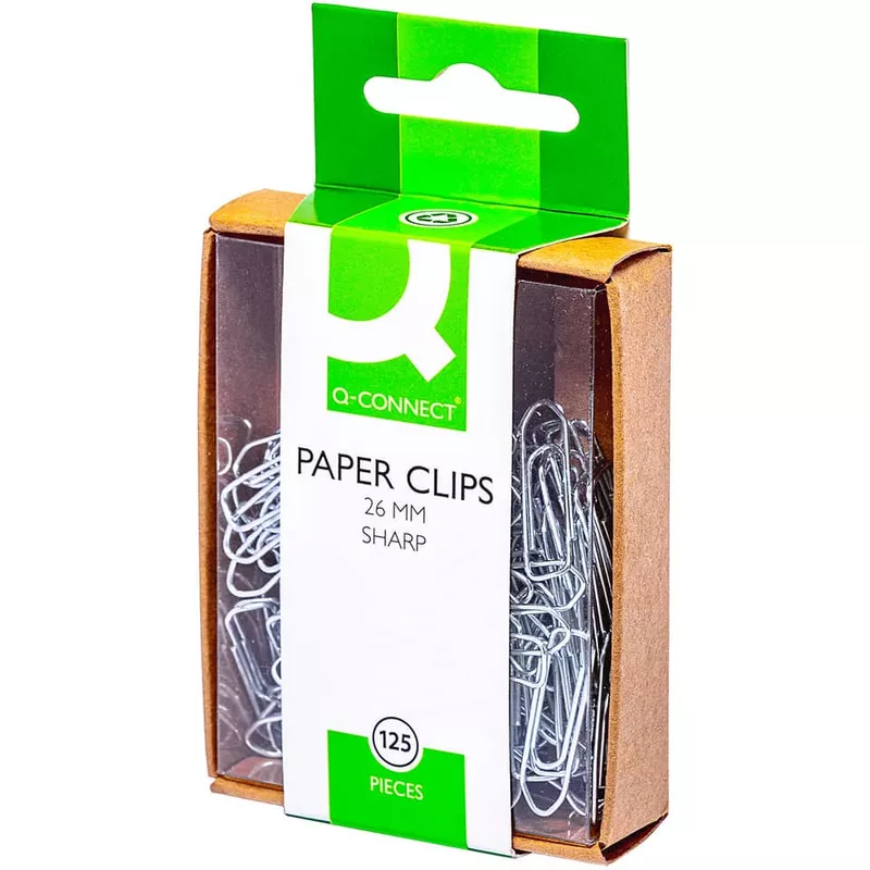 Büroklammer, 26mm, 125 Stück, verzinkt Q-CONNECT KF02021