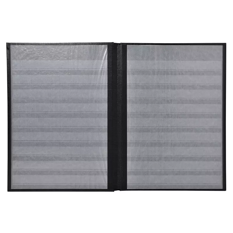 Briefmarken Einsteckalbum aus Halbleder, 64 Seiten, 22,5x30,5cm - Schwarz