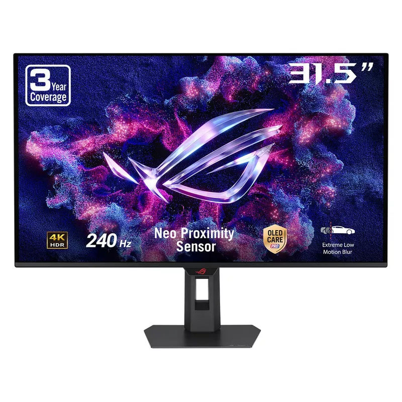 80 cm (31.5) 3840 x 2160 Pixel ASUS 90LM0CV0-B01371 16:9 4K Ultra HD OLED 0,03 ms 240 Hz HDR DisplayPort HDMI USB-Hub Height VESA