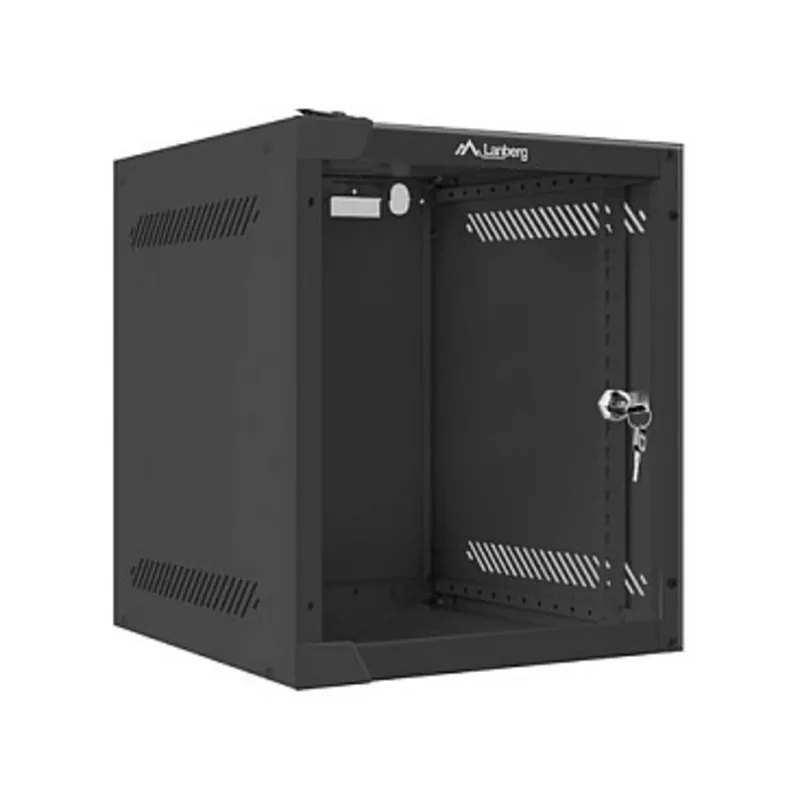 10 6U 280x310 Wandgehäuse Glastür (FlatPack) sw