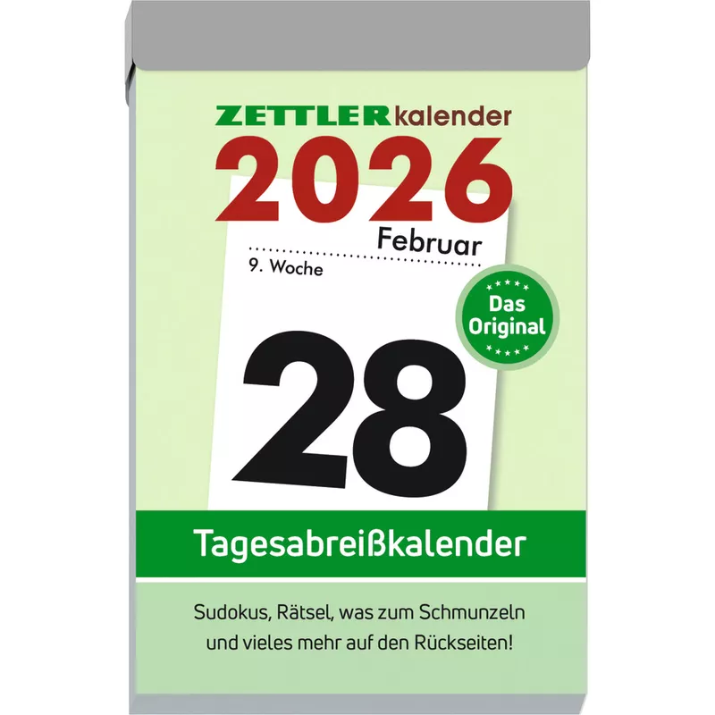 Tagesabreißkalender 2026, 6,6 x 9,9 cm ZETTLER 660056