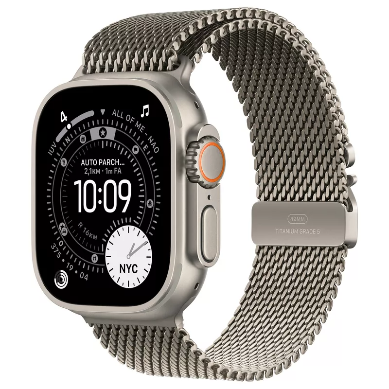 Apple Watch Ultra 3 Titanium Cellular 49mm Natur (Milanaise Titan natur) Large