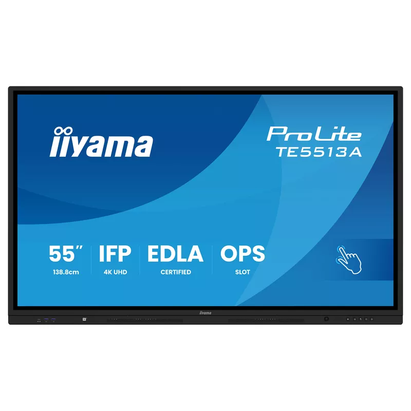 138,8cm/54,6 (3840x2160) iiyama ProLite TE5513A-B3AG 16:9 4K IPS 8ms HDMI DisplayPort USB-C USB LAN RS232 VESA Speaker Touch WiFi Black