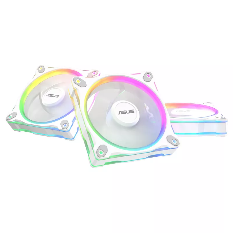 120mm ASUS PRIME MR120 ARGB Reverse Triple Pack Gehäuselüfter weiß, 120 mm, PWM