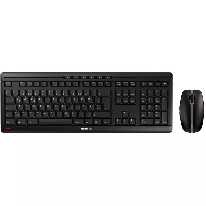 Cherry Tastatur und Maus Set Stream Desktop RECHARGE Black QWERTZ DE