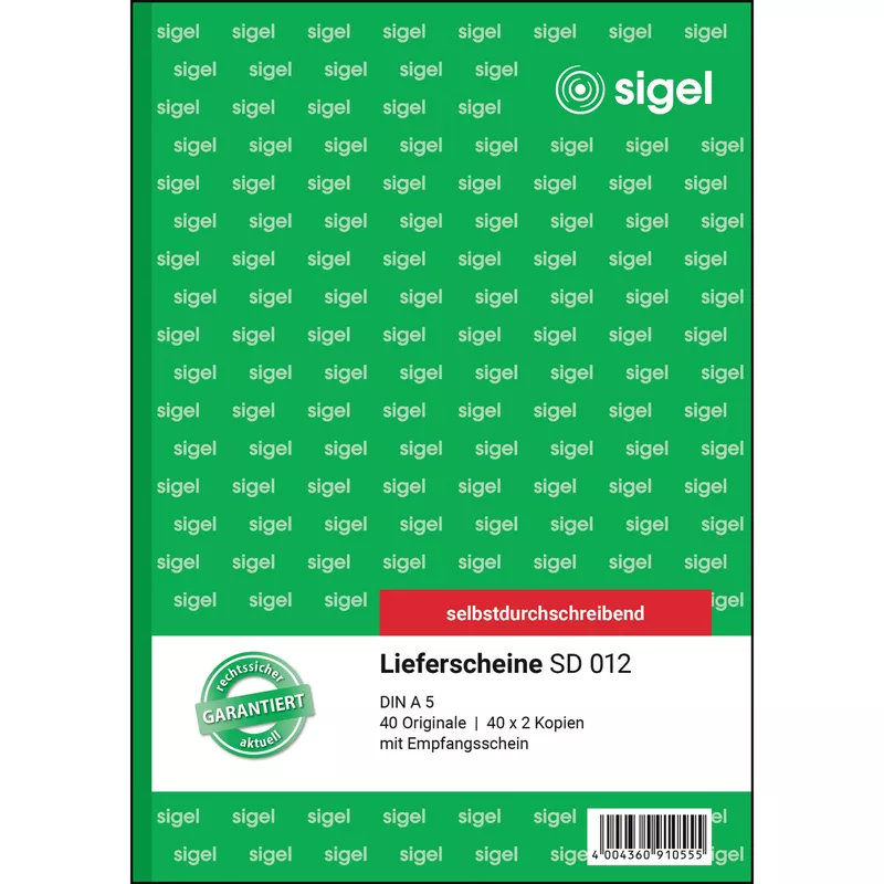 Sigel Lieferschein DIN A5 selbst-durchschr. 3x40Blatt