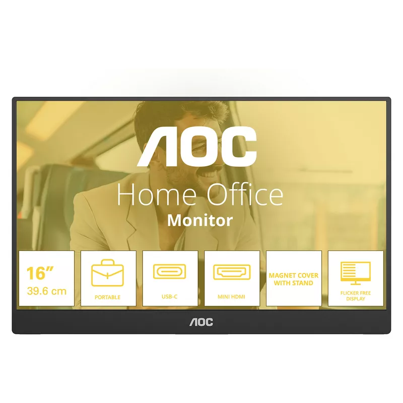 39,6 cm (15.6) 1920 x 1080 Pixel AOC 16T20E2 16:9 Full HD IPS 4 ms 60 HDMI Speaker