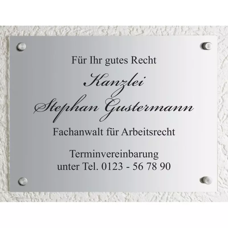 Schild CLASSIC, Aluminium, 400 x 300 mm, individuell bedruckt. Design 04
