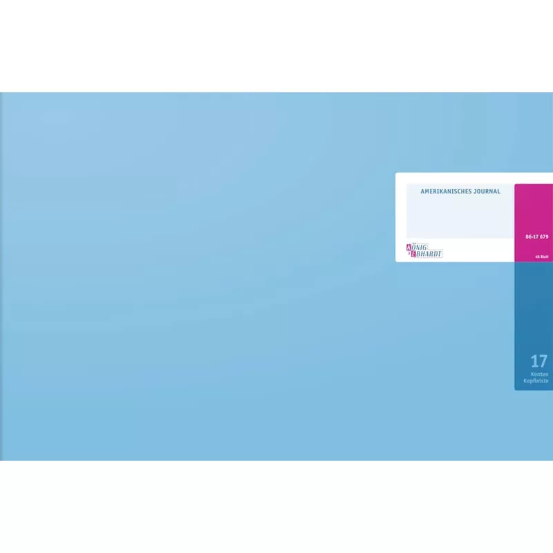 Amerikanisches Journal 490×297 mm, 96 Seiten, Konten-Journal, Karton, magenta/hellblau KÖNIG & EBHARDT 86-17679
