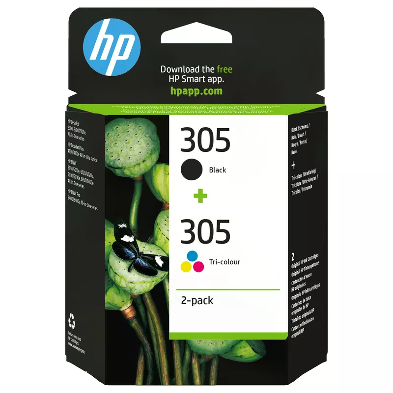 HP 305 2-PACK TRI-COLOR/BLACK
