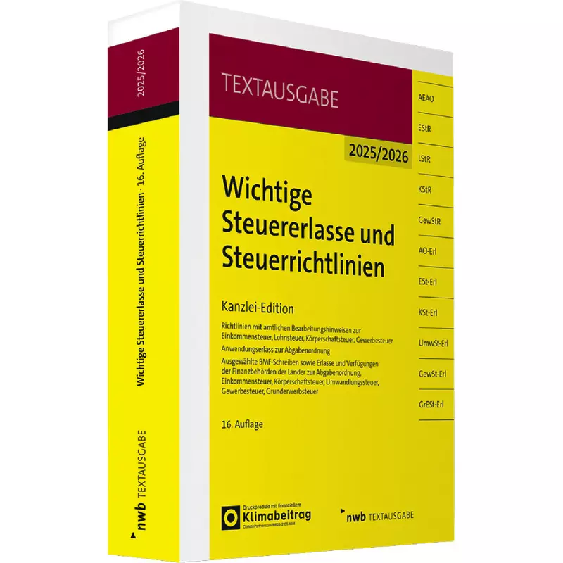 Wichtige Steuererlasse und Steuerrichtlinien