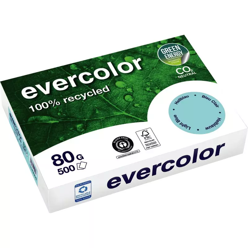 Recycling Kopierpapier evercolor, DIN A4, 80 g/m², Pack: 500 Blatt