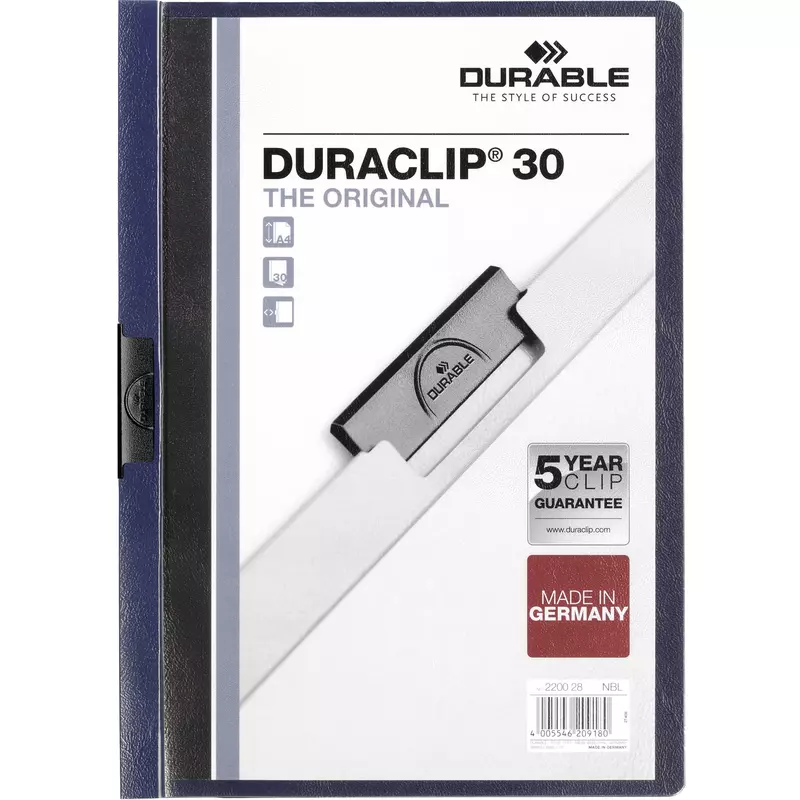 Durable Klemmmappe DURACLIP 30 DIN A4 Hartfolie nachtblau