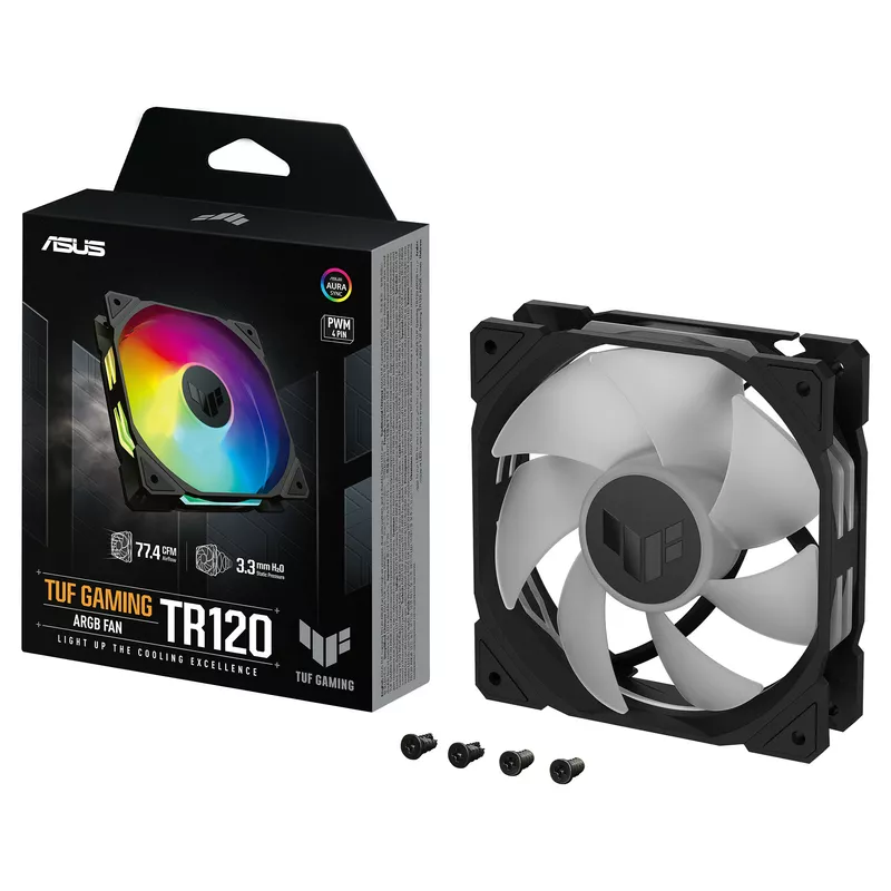 120mm ASUS TUF GAMING TR120 ARGB Gehäuselüfter schwarz, 120 mm, PWM