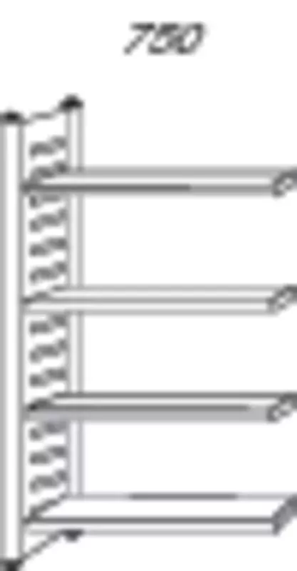 Regalfeld M2, 4 Böden, B x H x T: 750 x 1.800 x 400 mm