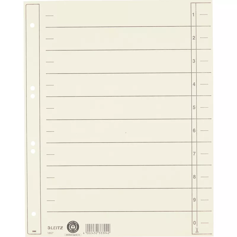 Leitz Trennblatt A4 200g Karton ch 100 St.