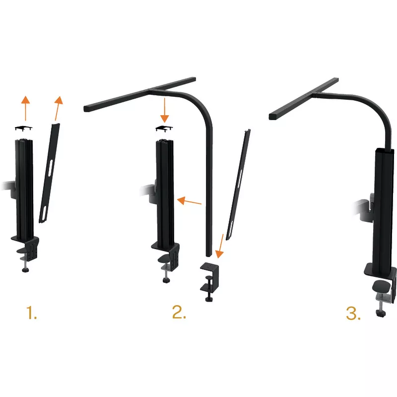 UNILUX LED-Schreibtischleuchte STRATA SCREEN, mit AXIO Doppelarm, schwarz
