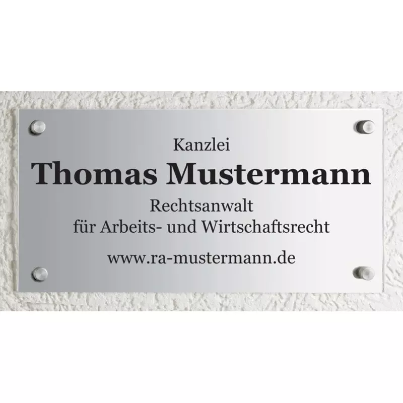 Schild CLASSIC, Aluminium, 400 x 200 mm, individuell bedruckt. Design 04