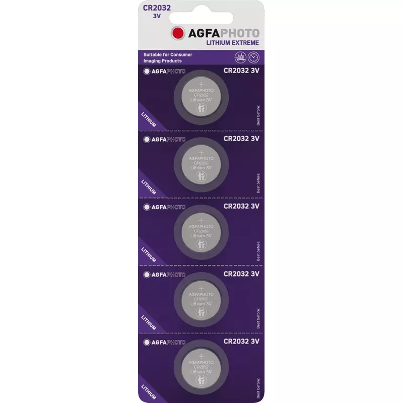 AgfaPhoto Knopfzelle CR 2032 3V 5St