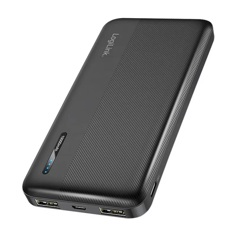 Logilink Mobile Power Bank, LiPo, 10.000 mAh, USB-C in/out, black