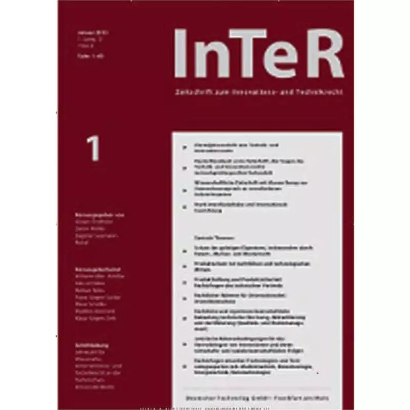 InTeR - Zeitschrift zum Innovations- und Technikrecht - Abonnement