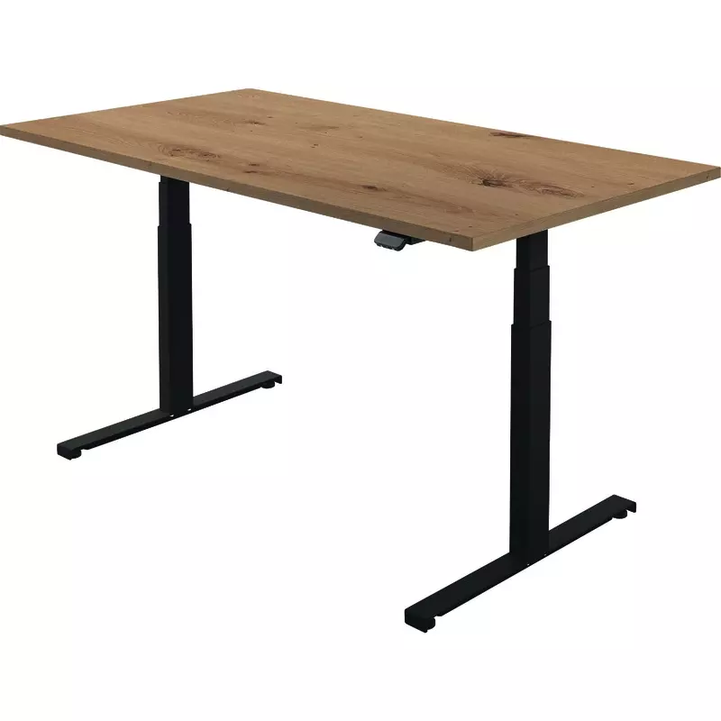 SoldanOffice Sitz-/Steh-Tisch, Gestell schwarz, B x H x T: 1800 x 600-1250 x 800 mm