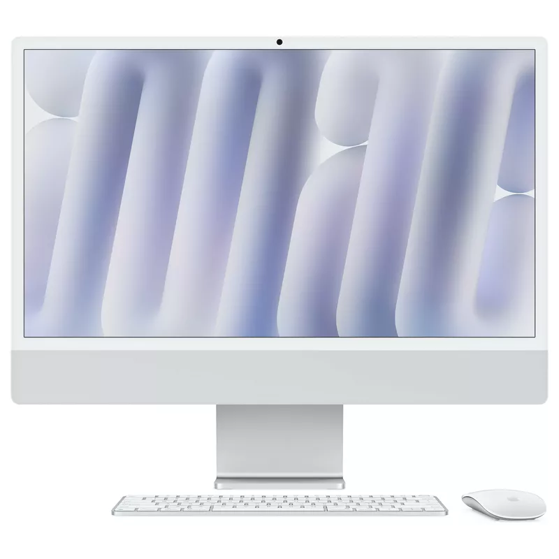 APPLE iMac Z1EJ 59,62cm 23,5Zoll Standardglas M4 10C CPU/10C GPU/16C N.E. 16GB 512GB SSD Gbit Eth MM NumKey TID DE Silber