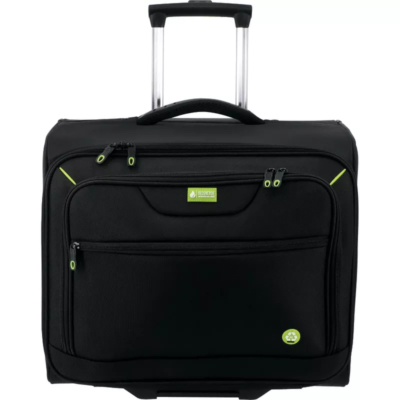 OECOVERDE XL Aktenkoffer - Trolley, Polyester recycelt (rPET), für 5 A4 Aktenordner, Farbe: schwarz