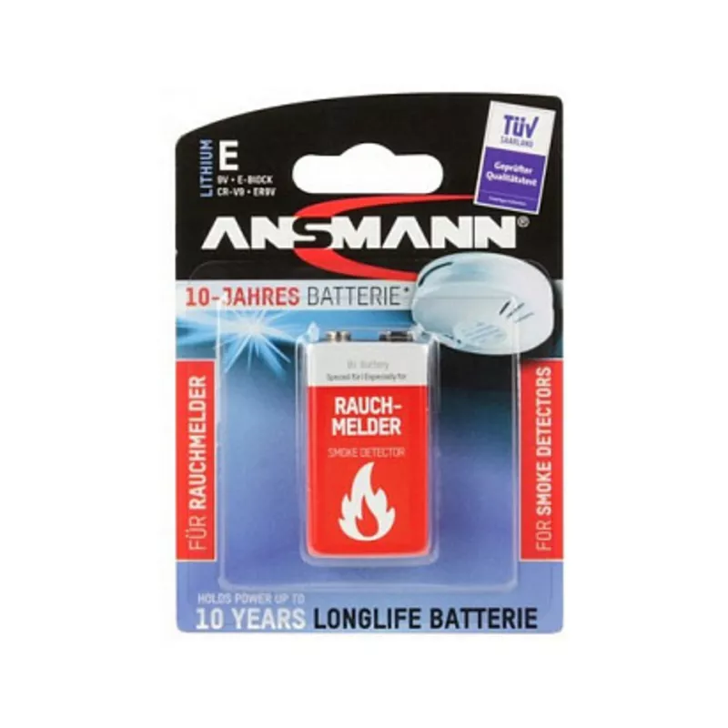 Ansmann Lithium 9V-Block speziell fr Rauchmelder