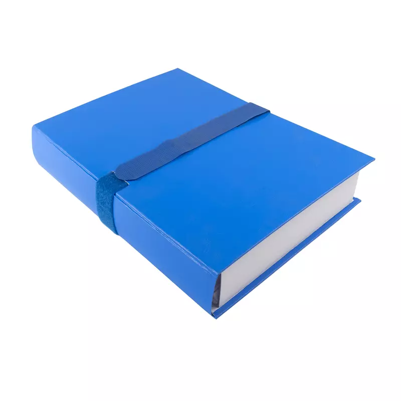 Dokumentenmappe mit dehnbarem Rücken und 1 Klappe, Balacronbezug, Klettverschlussband, 24x32cm für DIN A4 - Blau