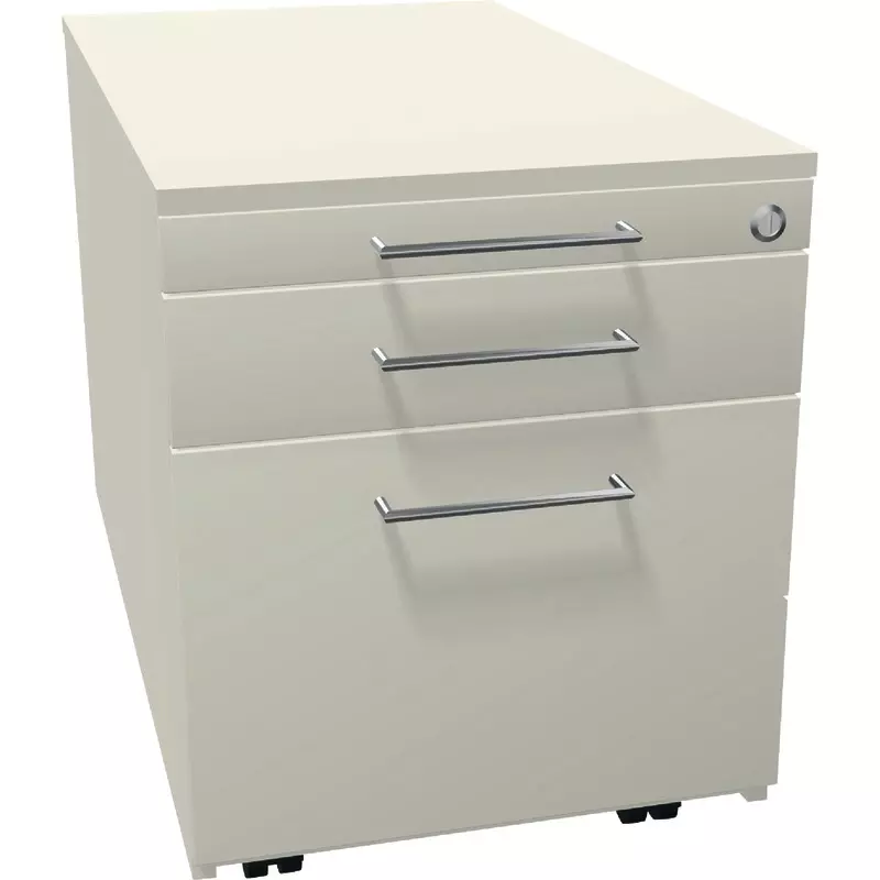 Rollcontainer ARTLINE transparent, 1 Schublade und 1 Hängeregistratur-Auszug, B x H x T: 430 x 550 x 800 mm