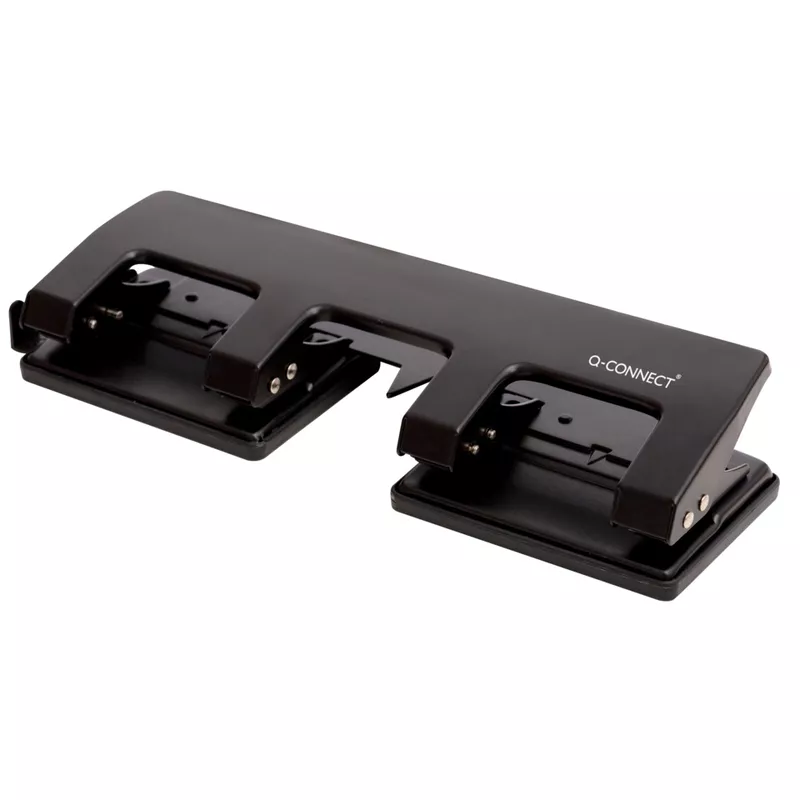Vierfachlocher, 25 Blatt, Anschlagschiene, schwarz Q-CONNECT KF01238