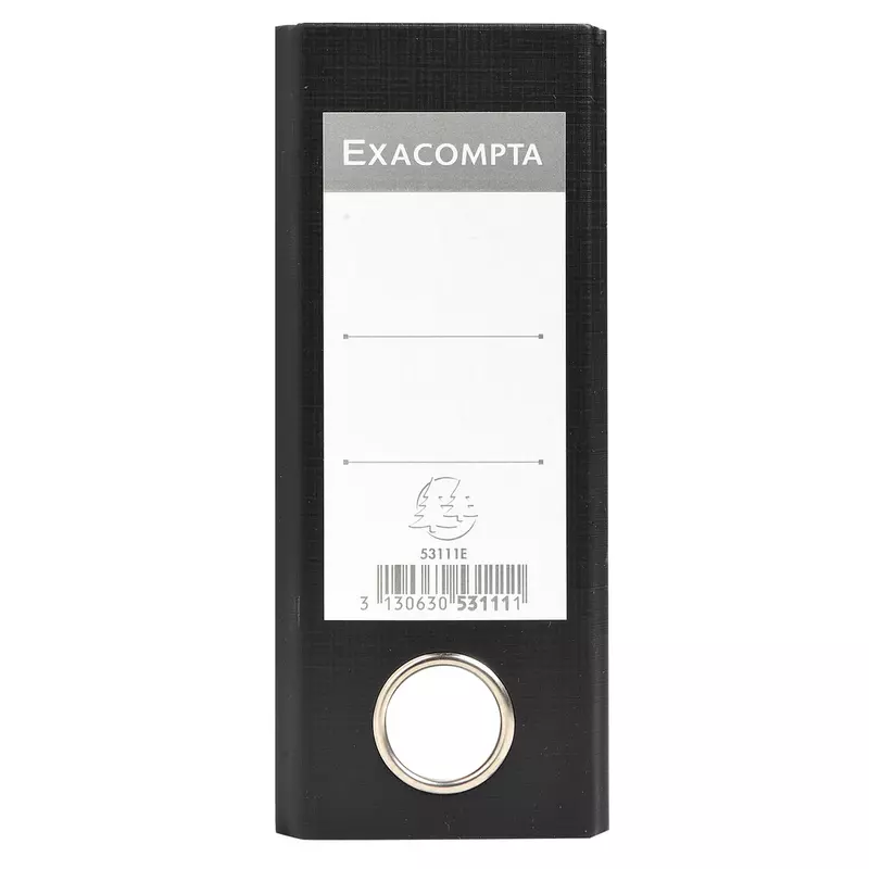 Ordner Standard wolkenmarmoriert, mit 2 Ringen, 70mm Rücken, für Format DIN A5 quer - Grau - Rücken schwarz