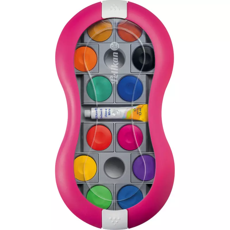 Pelikan Farbkasten Space+Deckfarbkasten, 1 Deckweiß und 12 Farben